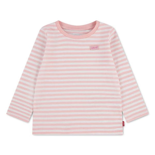 Levi’s – Stripet genser med brystlogo – Hvit og rosa – Jente – 1-3 år