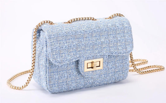 Prinsessefin – Alexandra Tweed Veske med medium størrelse – Blå – Jente