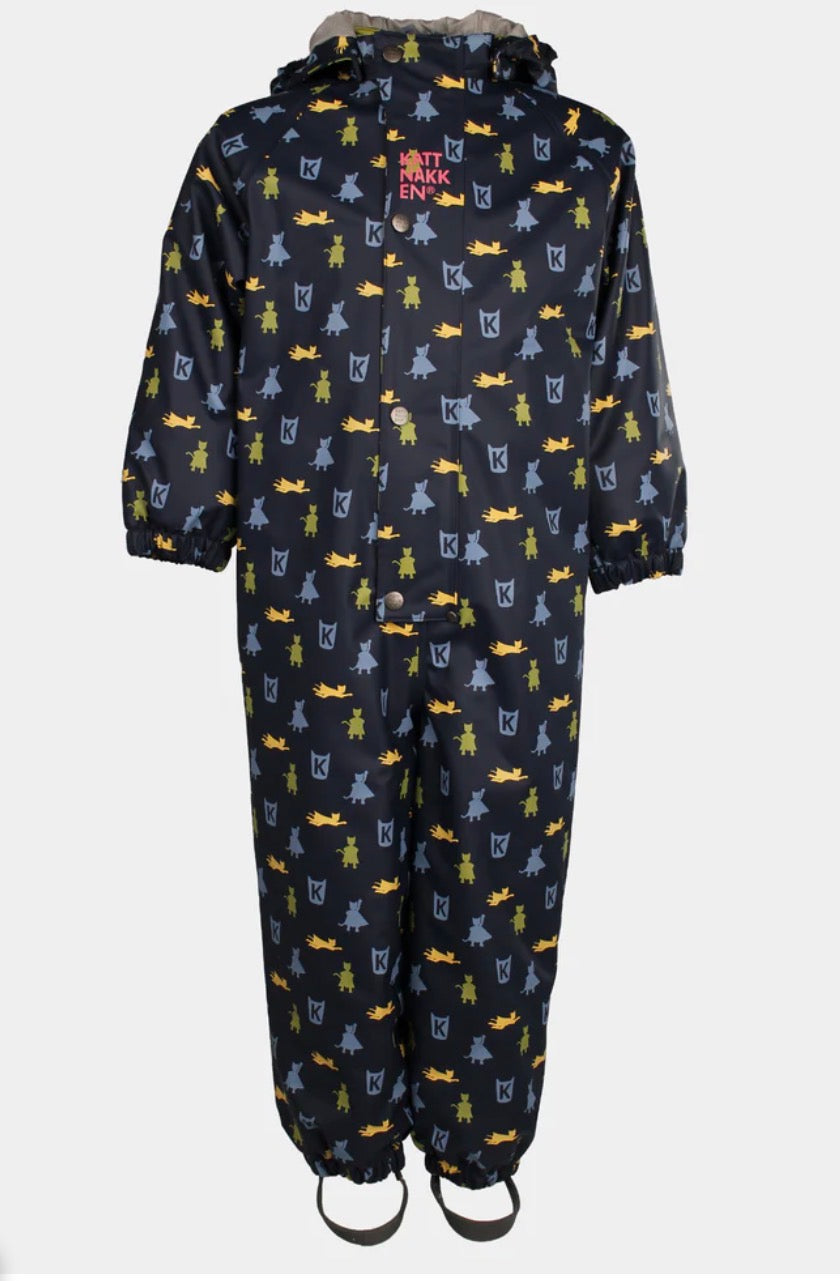 Kattnakken – Helårsdress med vattering – Mjuk blå – Gutt – 1-6 år