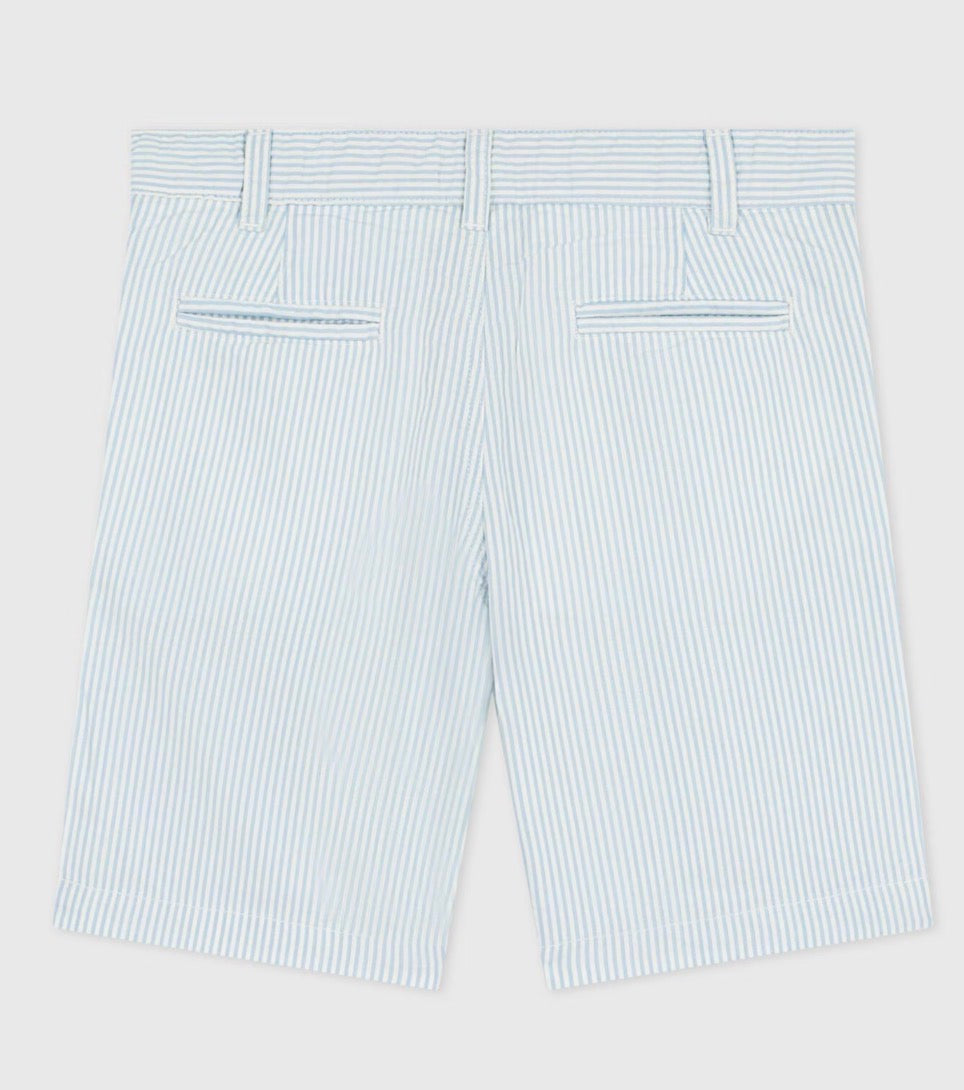 Petit Bateau – Shorts med striper – Lyseblå/hvit – Gutt – 3-8 år