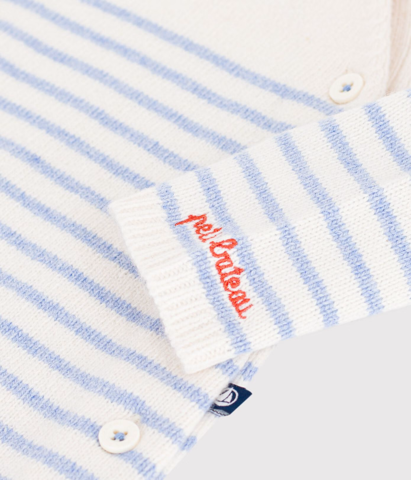 Petit Bateau - stripet heldrakt - blå - gutt - 0-6 mnd