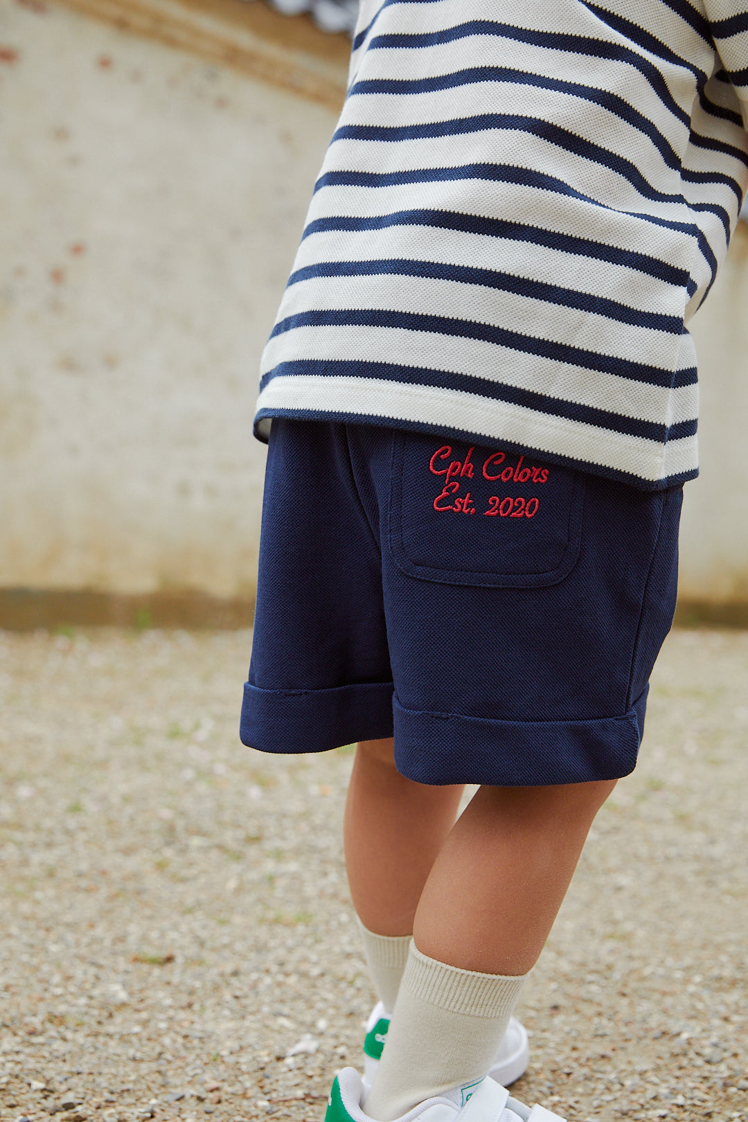 Marineblå piquetshorts fra Copenhagen Colors – Gutt 1–7 år.