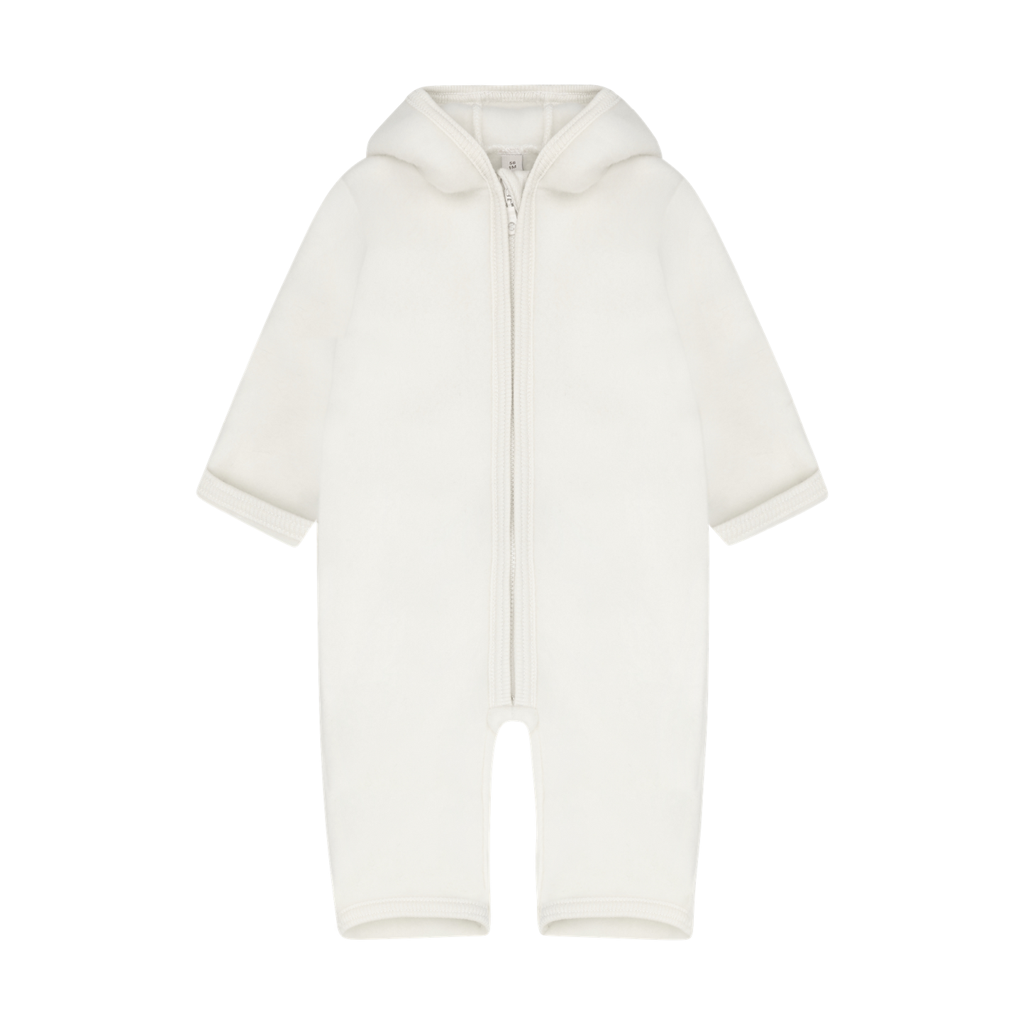 Huttelihut - Pram Suit ears cotton fleece - unisex - offwhite - 56-68 cm