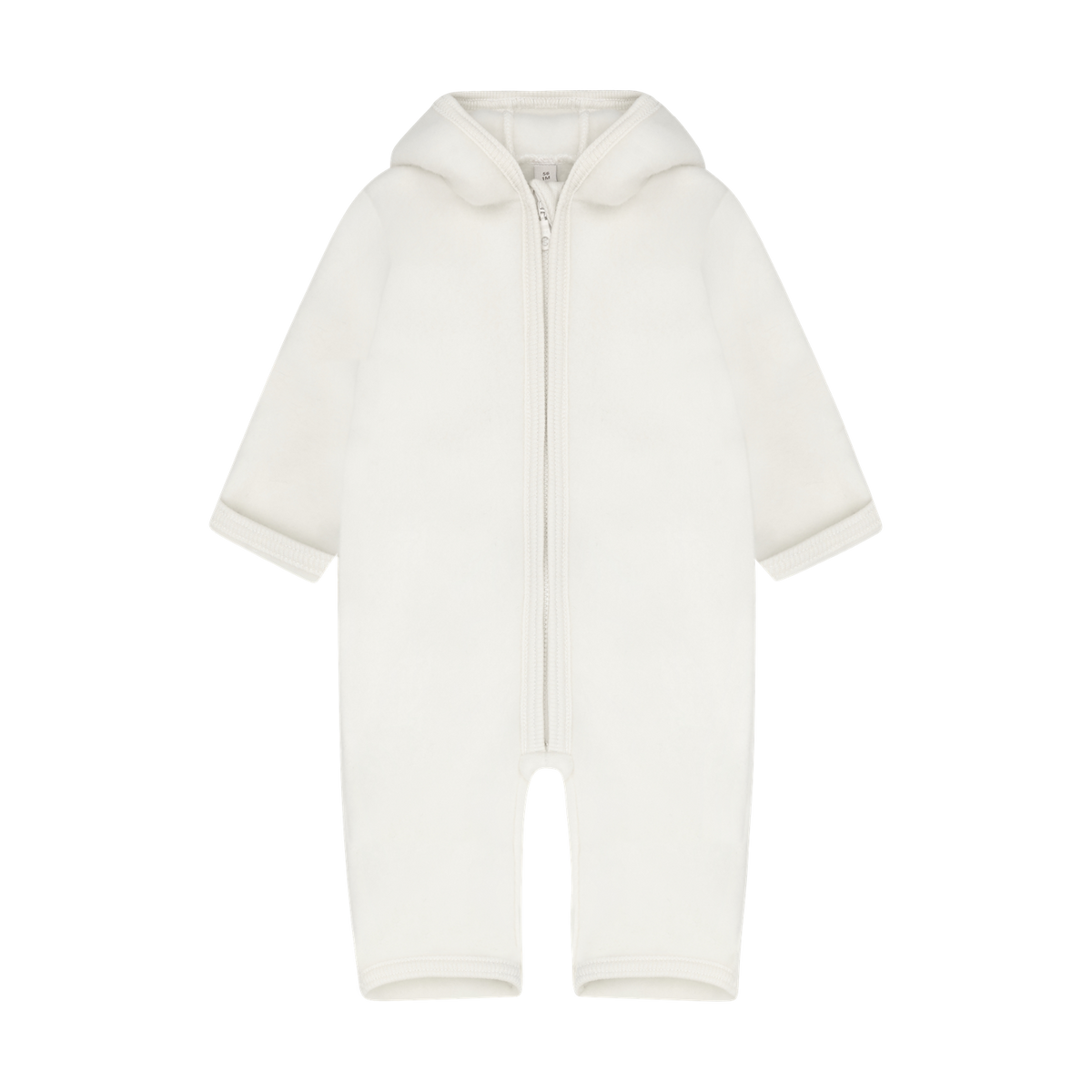 Huttelihut – Ullfleecedress med ører – Offwhite – Unisex – 0-1 år