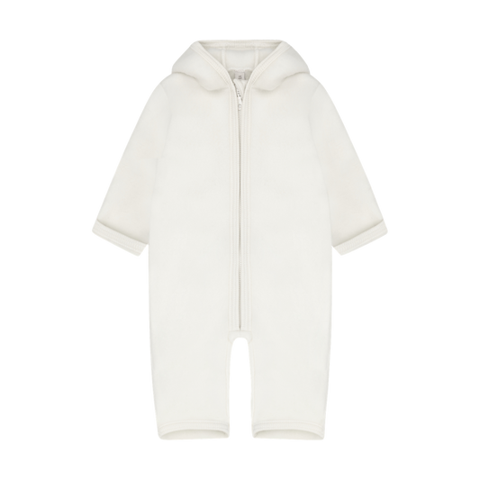 Huttelihut – Ullfleecedress med ører – Offwhite – Unisex – 0-1 år