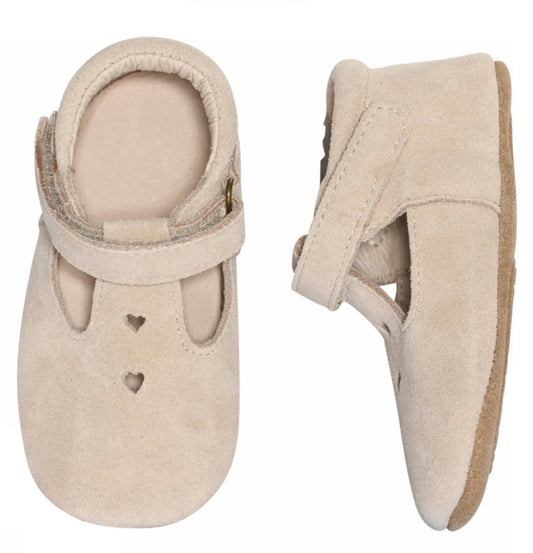 Melton – Leather slippers Mary Jane med skinnfinish – Beige – Jente – 0-2 år