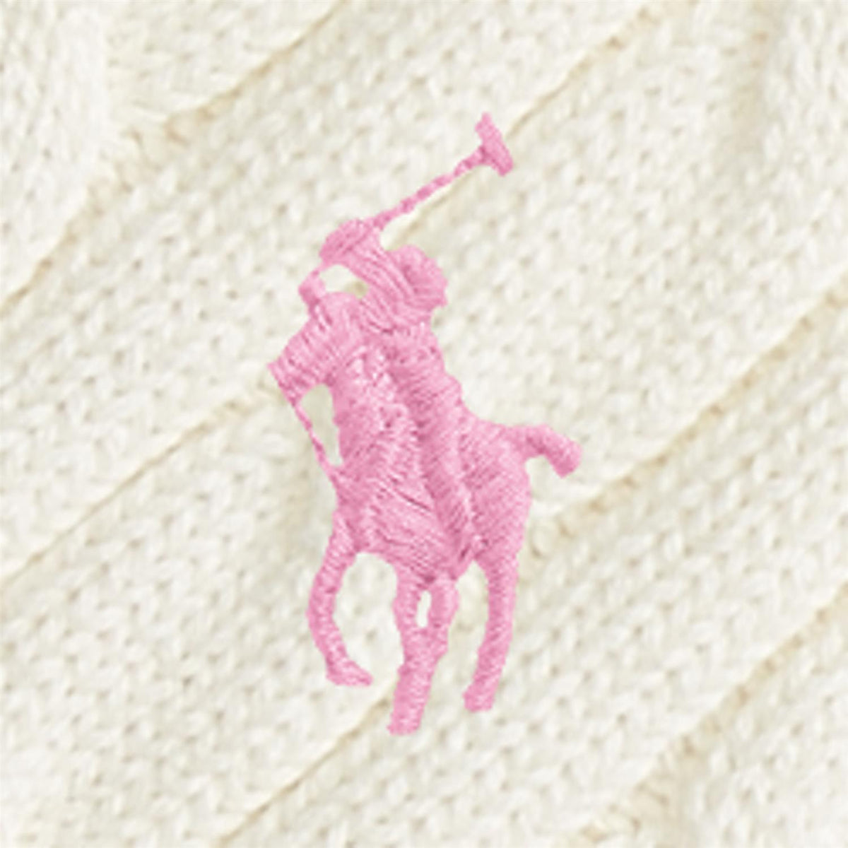 Polo Ralph Lauren – Flettegenser med rosa hest – Hvit – Jente – 4-20 år