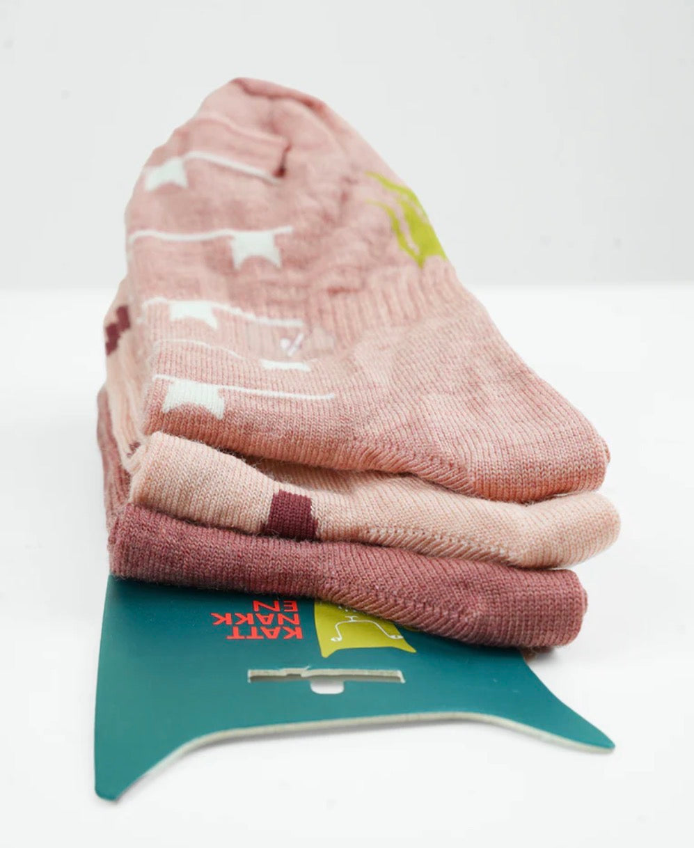 Kattnakken - Ullsokker 3pk - Jente - Rose - 20-31