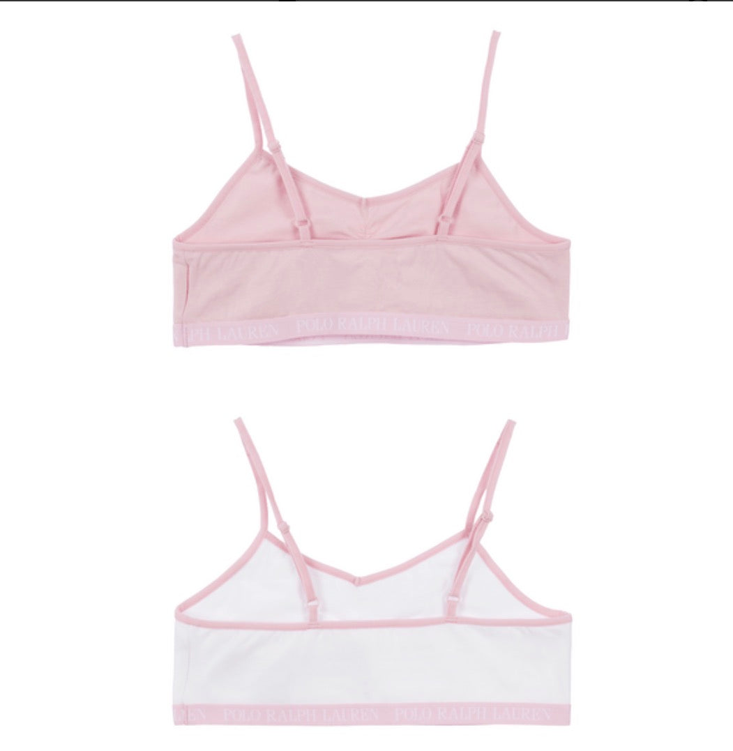 Polo Ralph Lauren - 2pk bralette - Rosa/hvit - Jente - 8-15 år