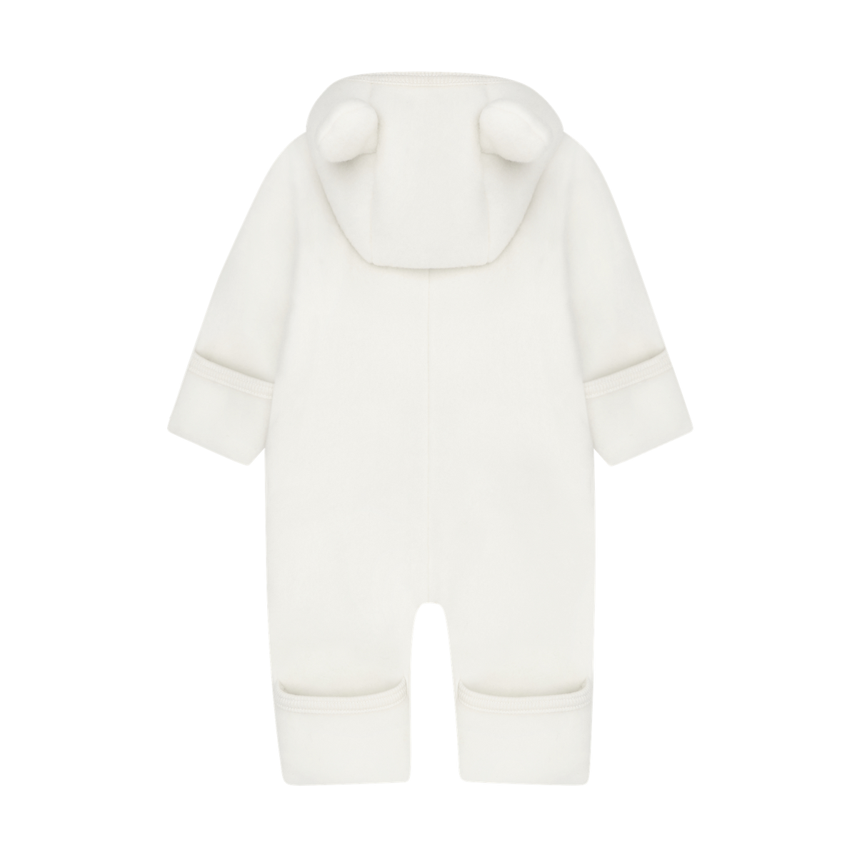 Huttelihut – Ullfleecedress med ører – Offwhite – Unisex – 0-1 år