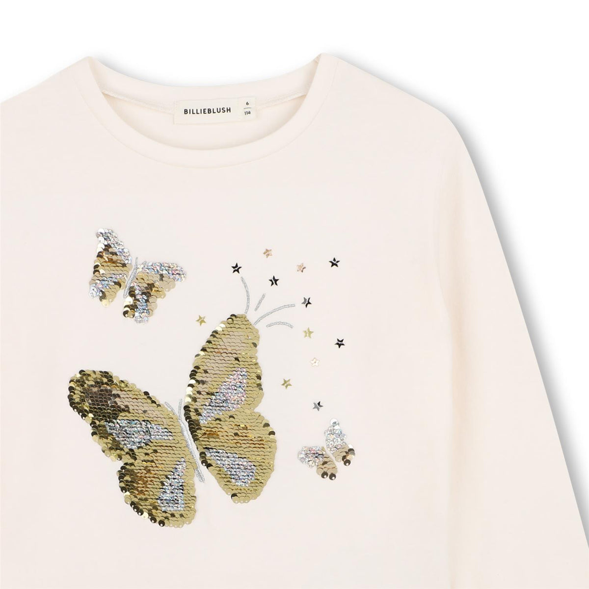 Billieblush – Tynn genser med glitterprint – Hvit – Jente – 4-10 år