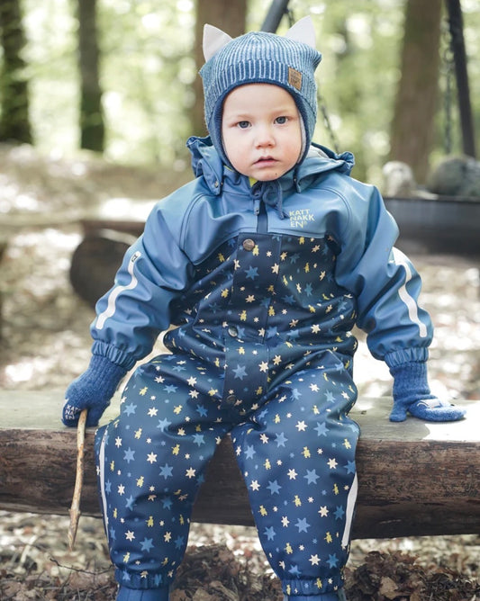 Kattnakken - Babyregndress Pytt -  Gutt - Blå horisont - 9-24mnd