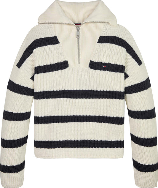 Stripe Half Zip Sweater