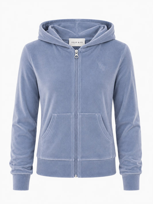 Vilje & Ve - Hermine Velour Jacket - Sky Blue - Jente - 6-12 år