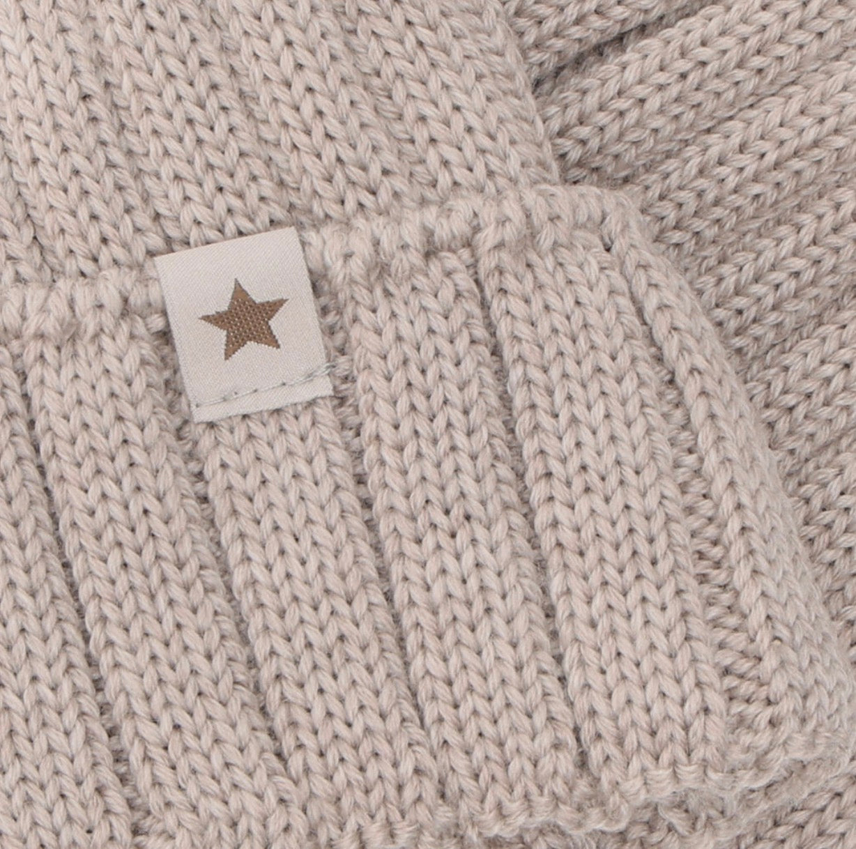 Huttelihut - Hat Knit Alpaca Pom Pom - Beige - Unisex - 6-10 år