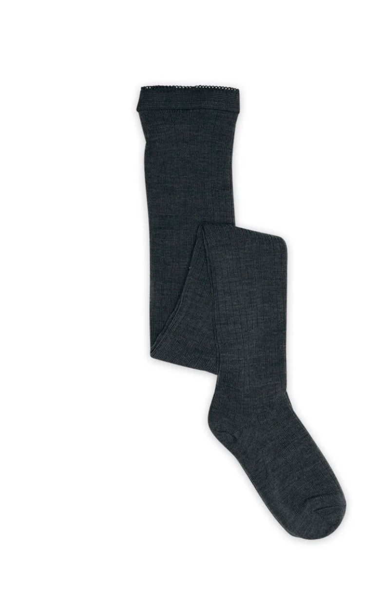MP - Wool rib tights - Dark Denim Melange - Unisex