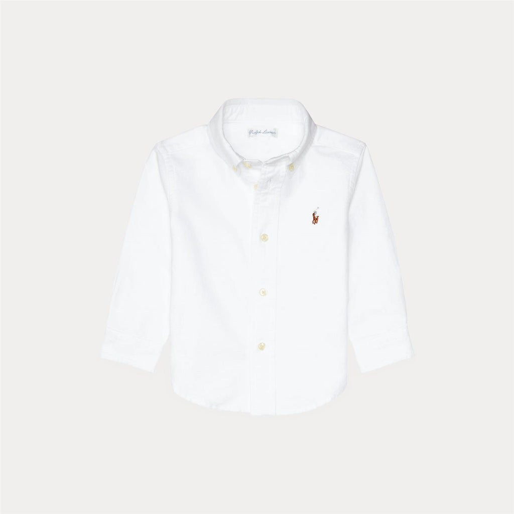 Ralph Lauren - Skjorte - Hvit  - Cotton - Gutt - 9-24 mnd