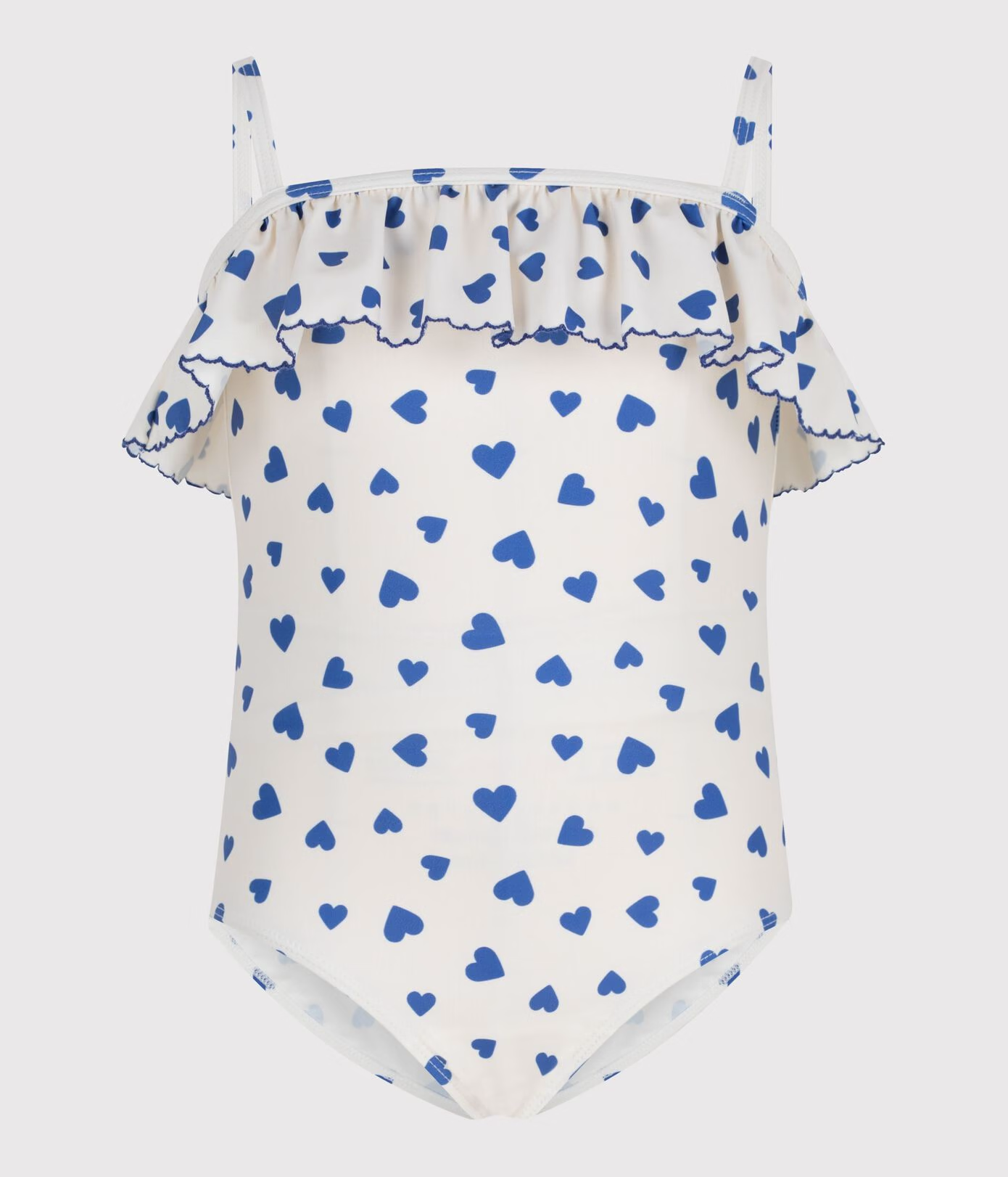 Petit Bateau – Badedrakt med hjerte mønster – Hvit – Jente – 4-10 år