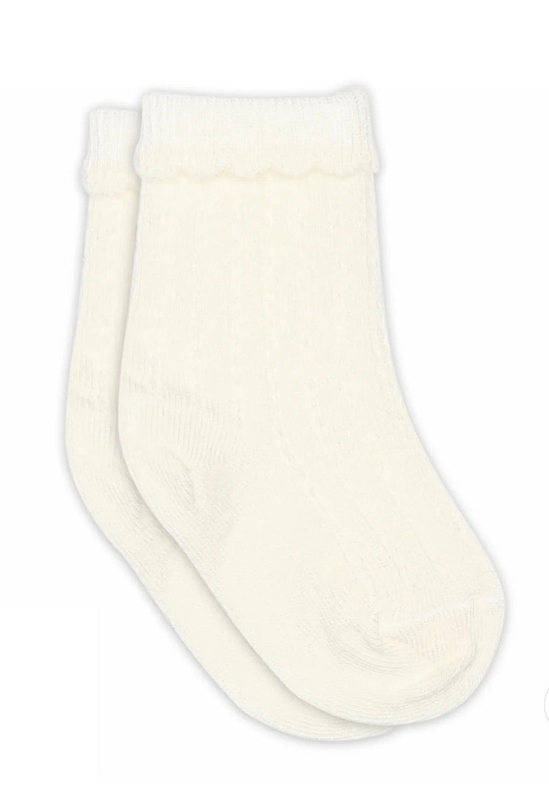 MP – Bambus sokker med struktur – Offwhite – Jente – 0-3 år