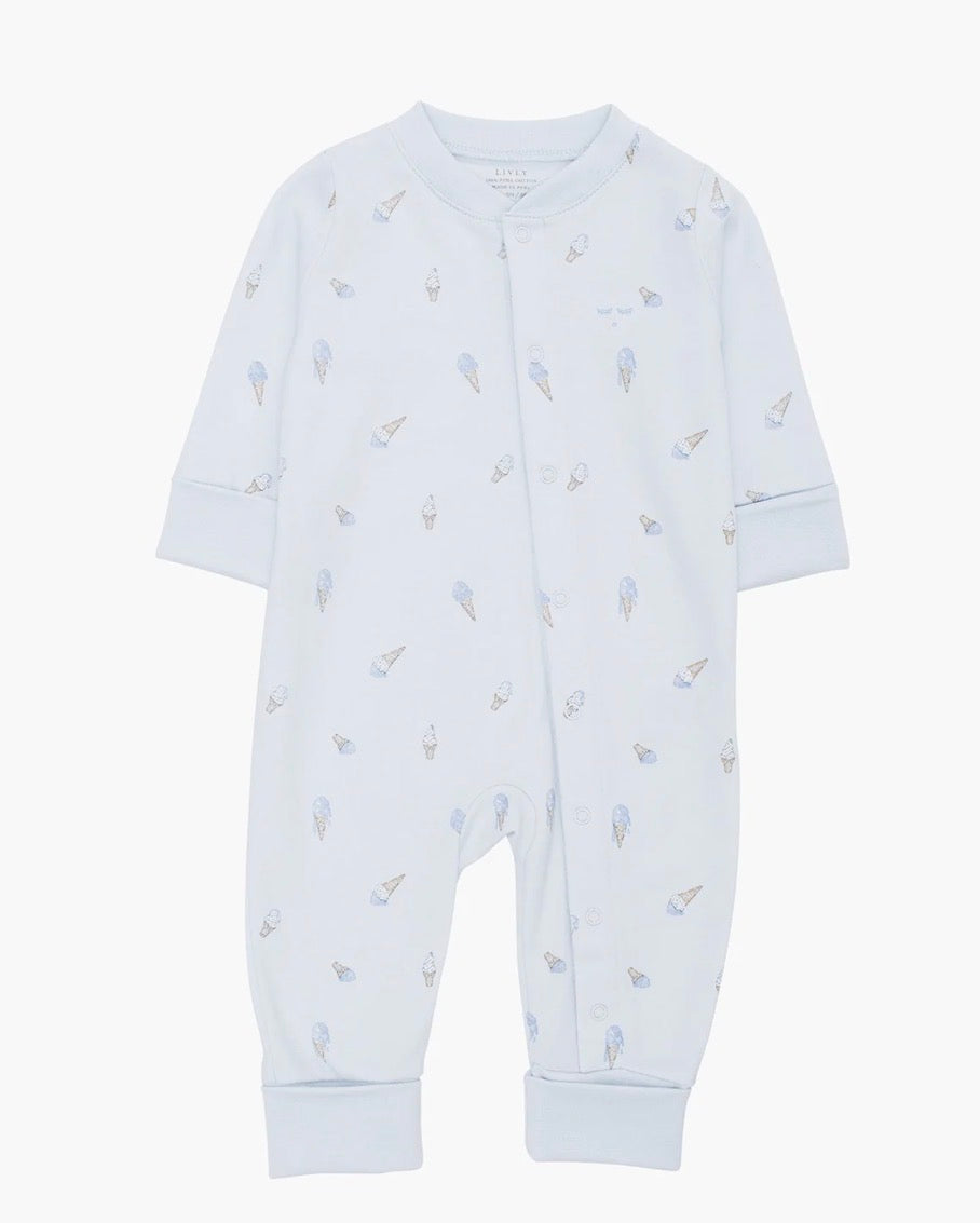 Livly – Ice Cream Overall uten føtter – Blå – Gutt – 0-2 år