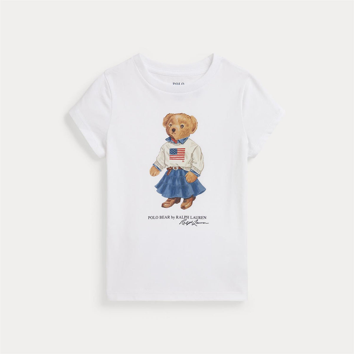 Polo Ralph Lauren – T-skjorte med bamsemotiv – Hvit – Jente – 2-6 år