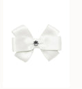 Prinsessefin – Satengsløyfeklemme med diamant – Hvit – Jente – One size