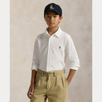 Polo Ralph Lauren – Bomullsskjorte i meshkvalitet – Hvit – Gutt – 8-20 år