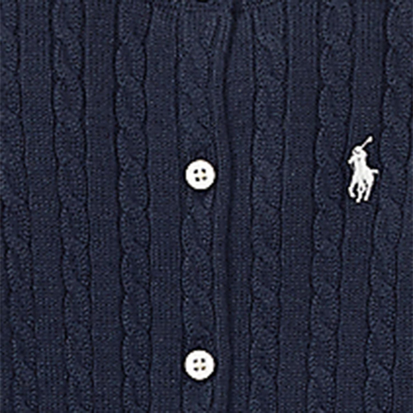 Polo Ralph Lauren - Mini-Cable Cotton Cardigan - Blå - Jente - 8-16 år