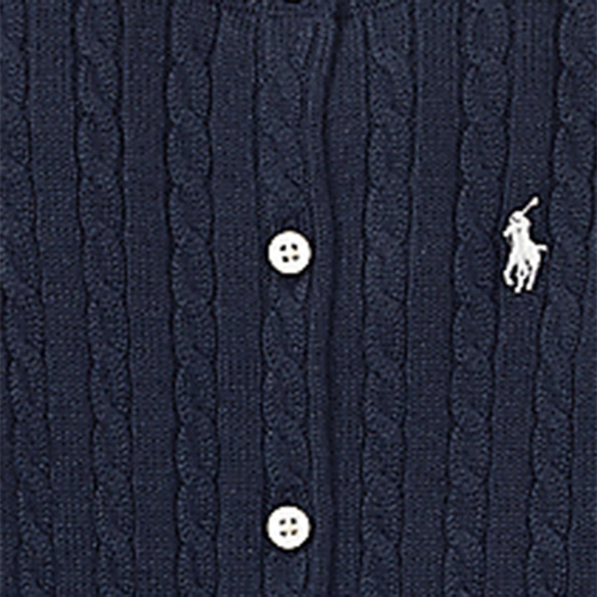 Polo Ralph Lauren – Mini-Cable cardigan i bomull – Blå – Jente – 8-16 år