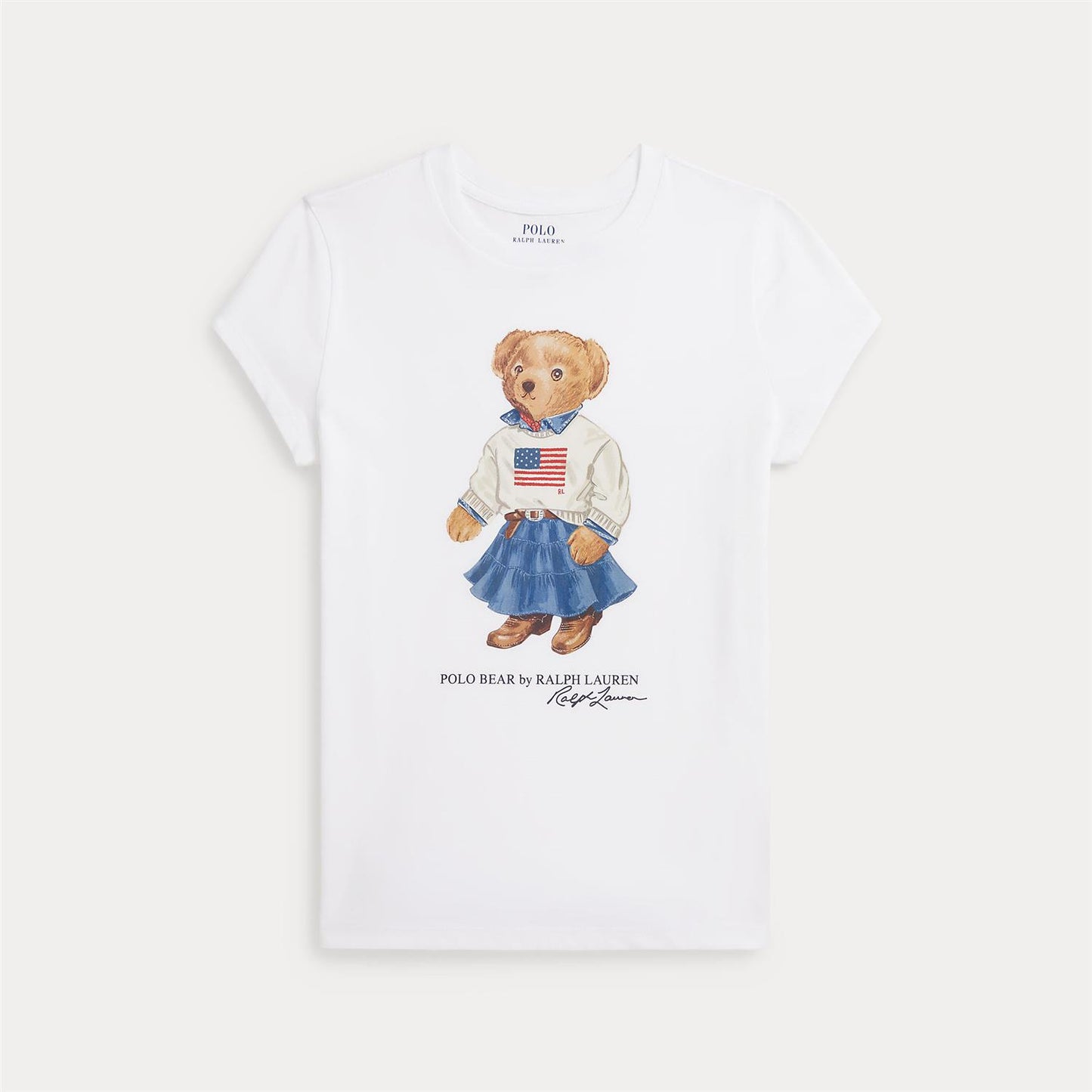Polo Ralph Lauren – Bamse T-skjorte med kort erme – Hvit – Jente – 7-16 år
