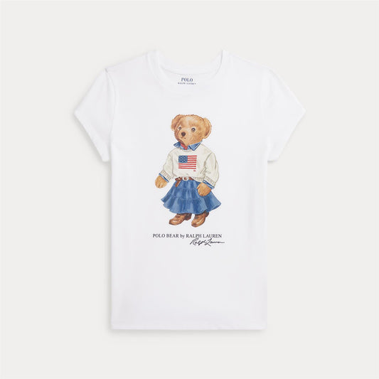 Polo Ralph Lauren – Bamse T-skjorte med kort erme – Hvit – Jente – 7-16 år