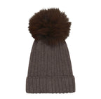 Huttelihut – Lue i ull med alpakkadusk – Brun – Unisex – 6-10 år