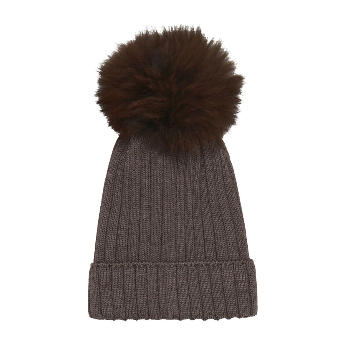 Huttelihut – Lue i ull med alpakkadusk – Brun – Unisex – 6-10 år