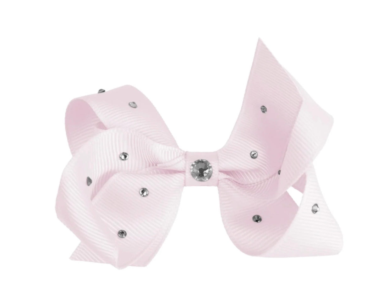 Prinsessefin – Organza-sløyfeklemme med strass – Lys rosa – Jente – One size
