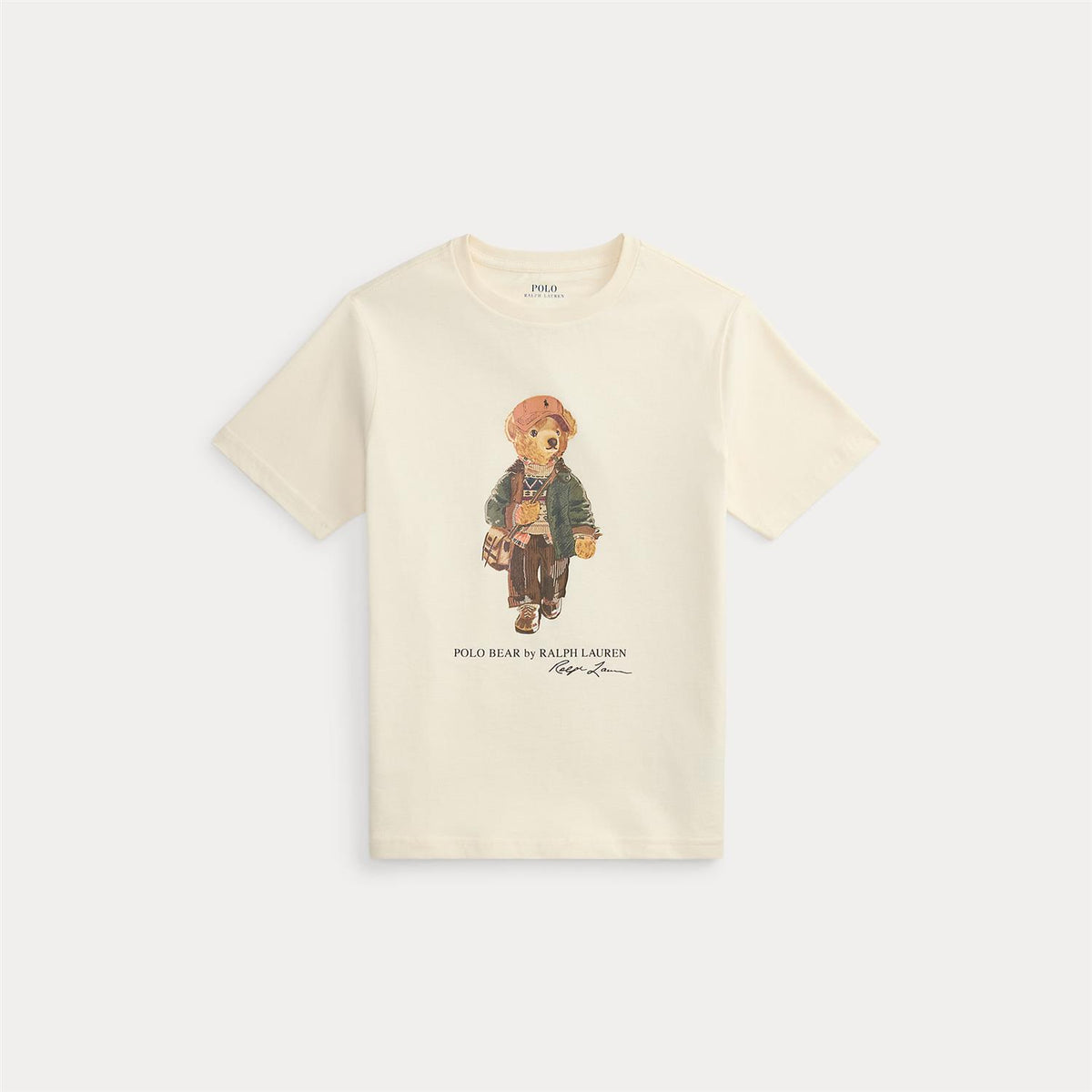 Polo Ralph Lauren – T-skjorte med bamsemotiv – Offwhite – Gutt – 10-20 år