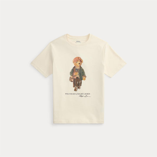 Polo Ralph Lauren - Offwhite -  Bamse T-skjorte - Gutt - 2-7 år