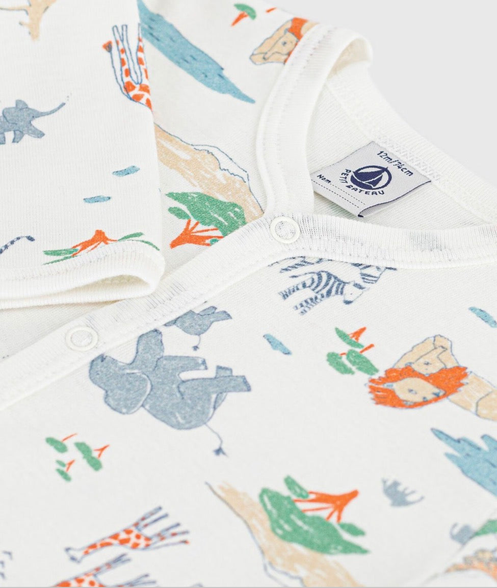 Petit Bateau – Pyjamas med dyremotiv – Safari – Gutt – 0-2 år