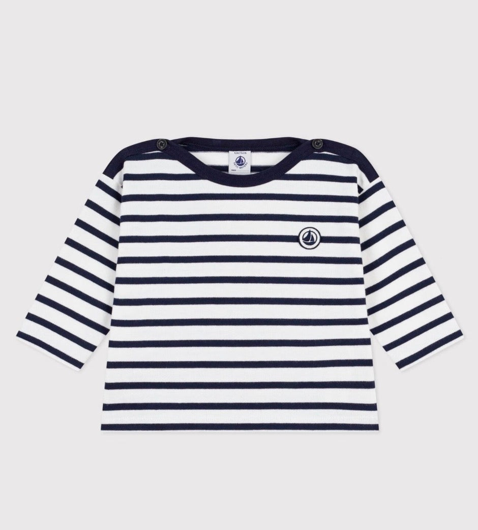 Petit Bateau – Genser med striper – Blå/hvit – Gutt – 1-3 år
