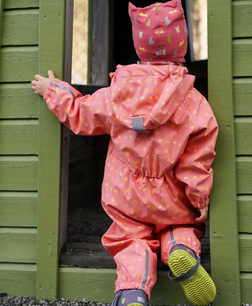 Kattnakken – Babyregndress med mykt PU-materiale – Stokkrose – Jente – 0-2 år