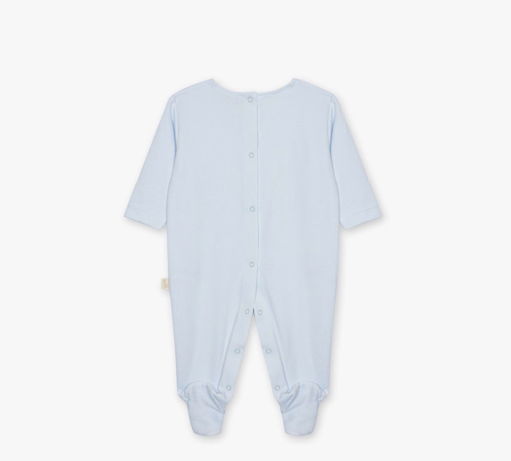 Baby Gi - Velour heldrakt - Lysblå - Gutt - 1-6 mnd