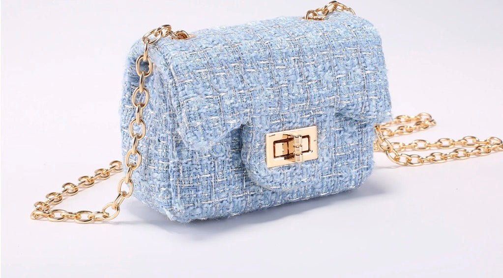 Prinsessefin - Isadora -  tweed Handbag - Blå - Jente