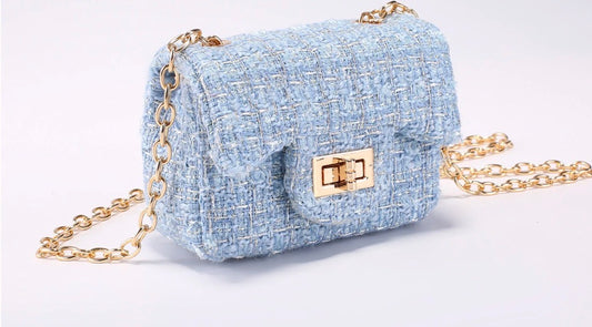 Prinsessefin - Isadora -  tweed Handbag - Blå - Jente