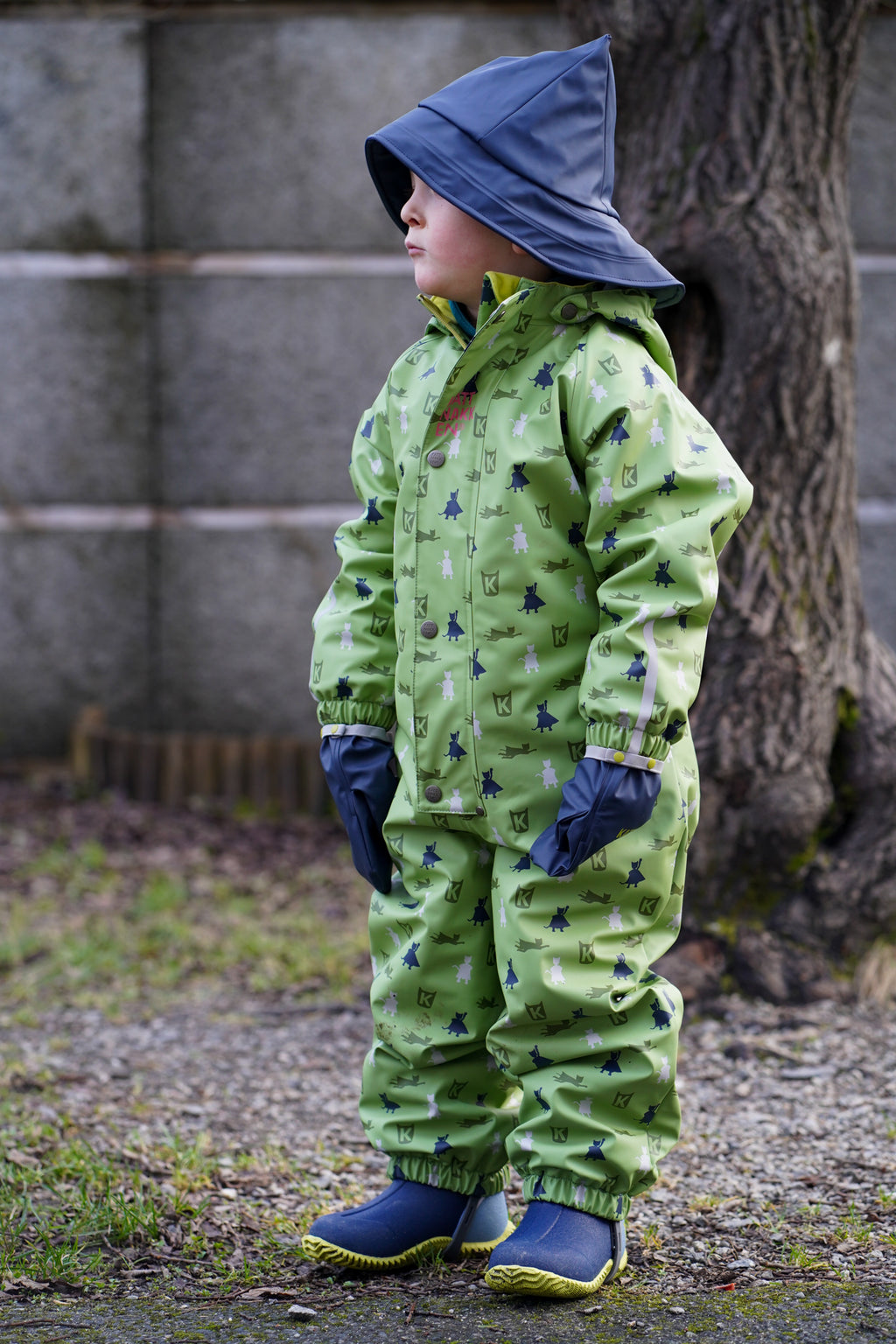 Kattnakken – Helårsdress med vattering – Supergrønn – Unisex – 1-6 år