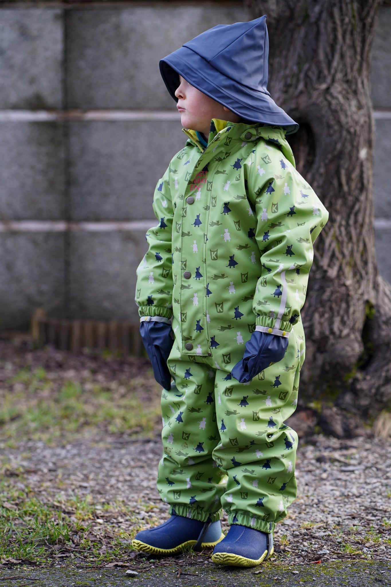 Kattnakken – Helårsdress med vattering – Supergrønn – Unisex – 1-6 år