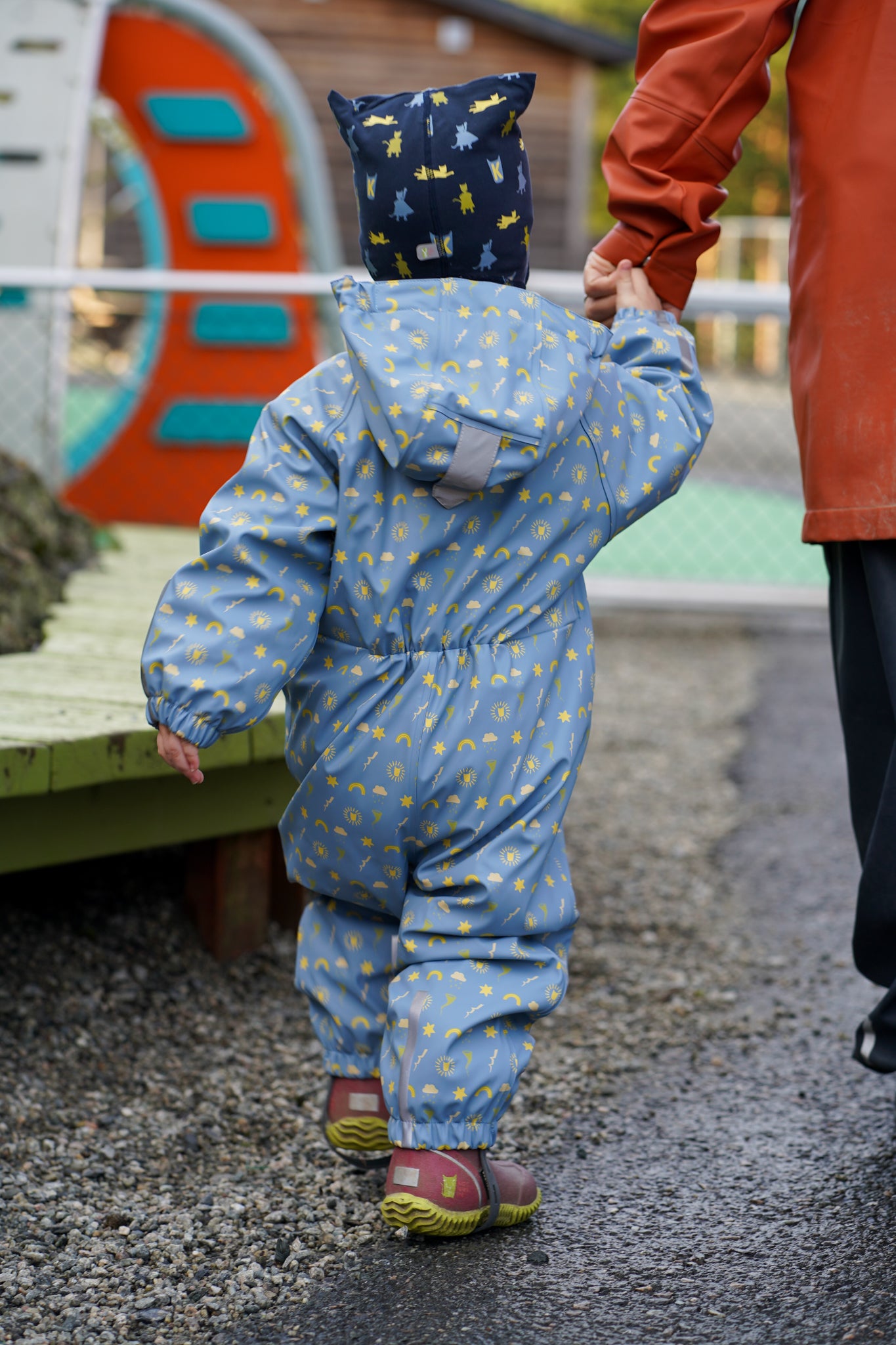 Kattnakken – Helårsdress med vattering – Mjuk blå – Gutt – 1-5 år