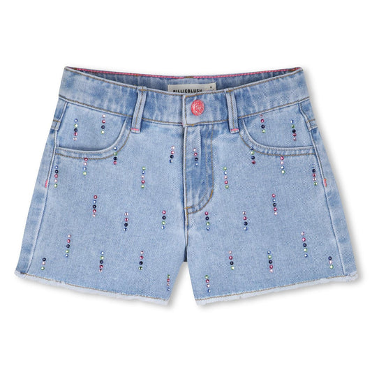 Billieblush – Jeansshorts med glitterdetaljer – Blå – Jente – 4-12 år