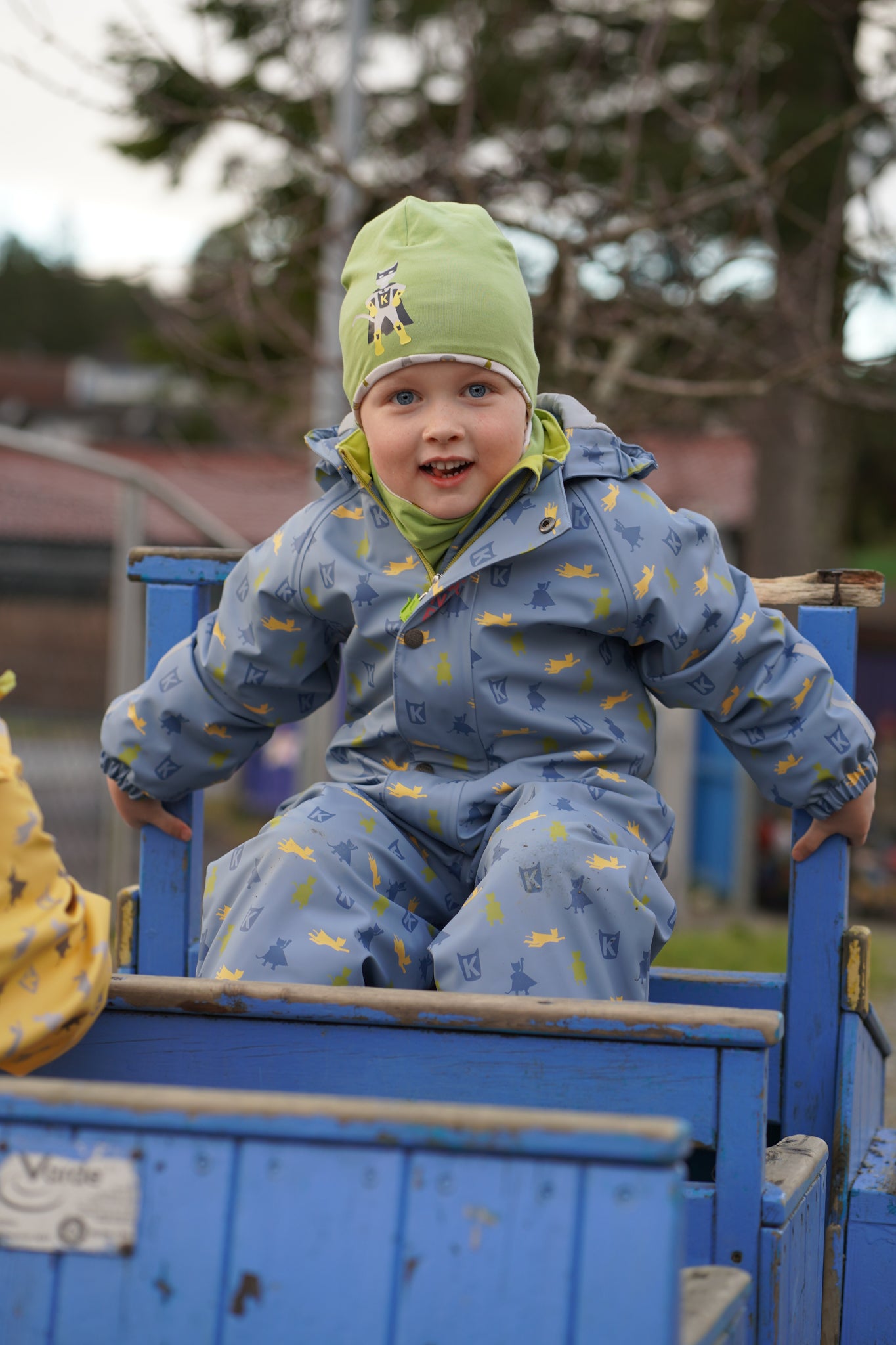Kattnakken – Helårsdress med vattering – Mjuk blå – Gutt – 1-5 år