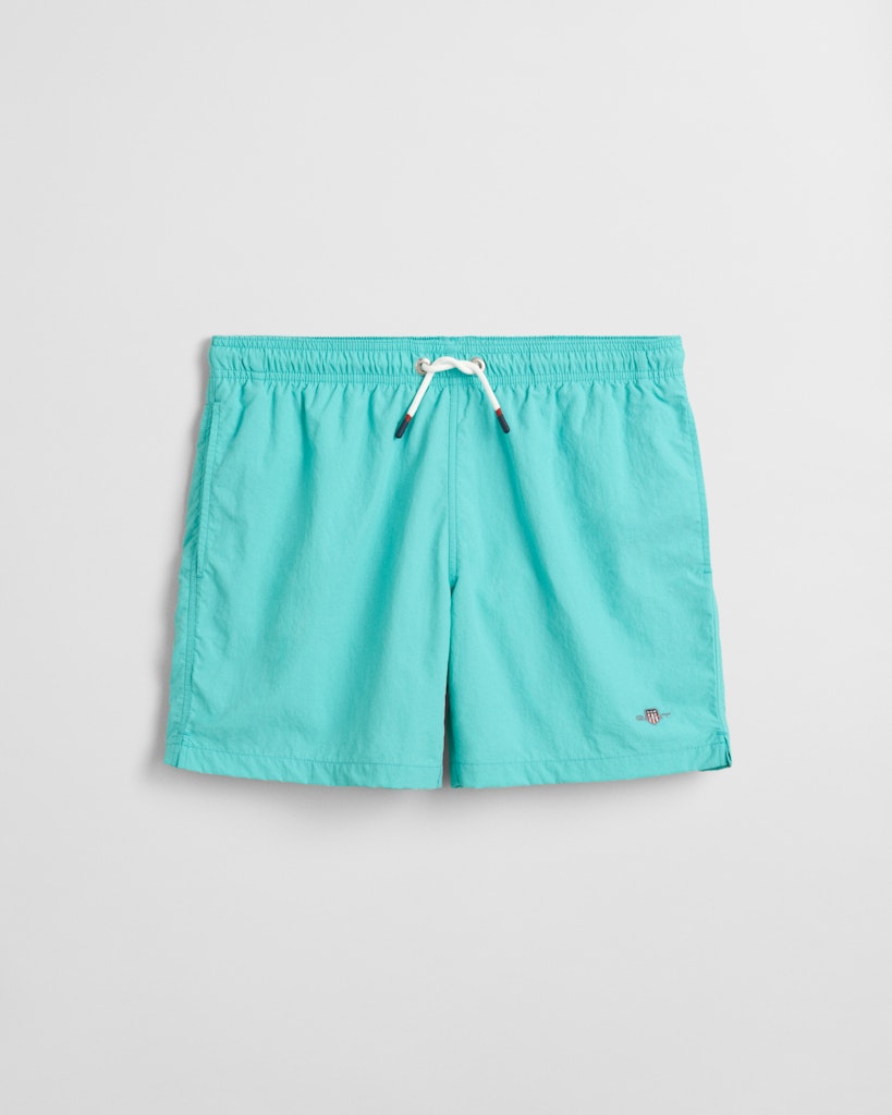 Mintgrønn badeshorts fra Gant til gutt med strikk og knytting i livet