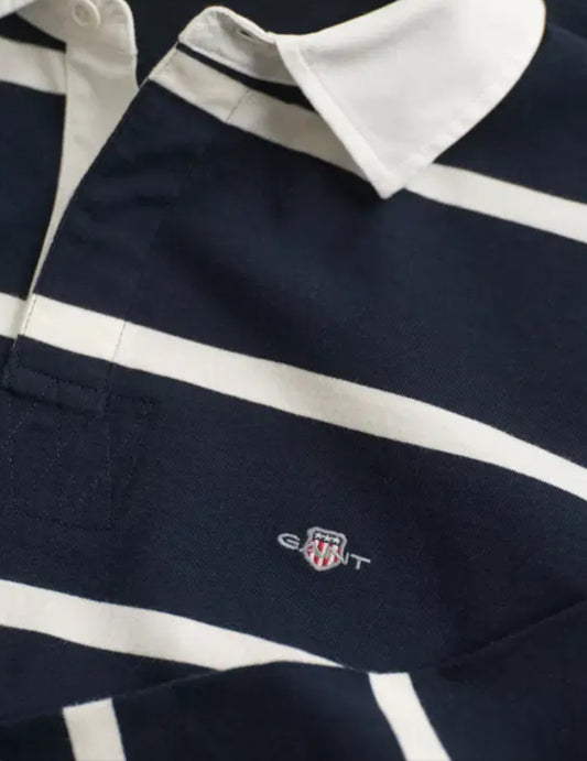 Gant rugby blå/hvit striper gutt