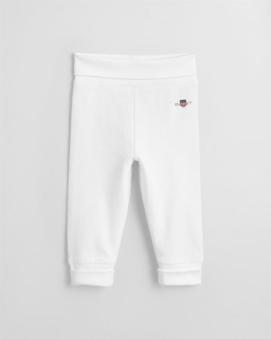 Hvite Gant Shield leggings i økologisk bomull unisex 6–9 mnd